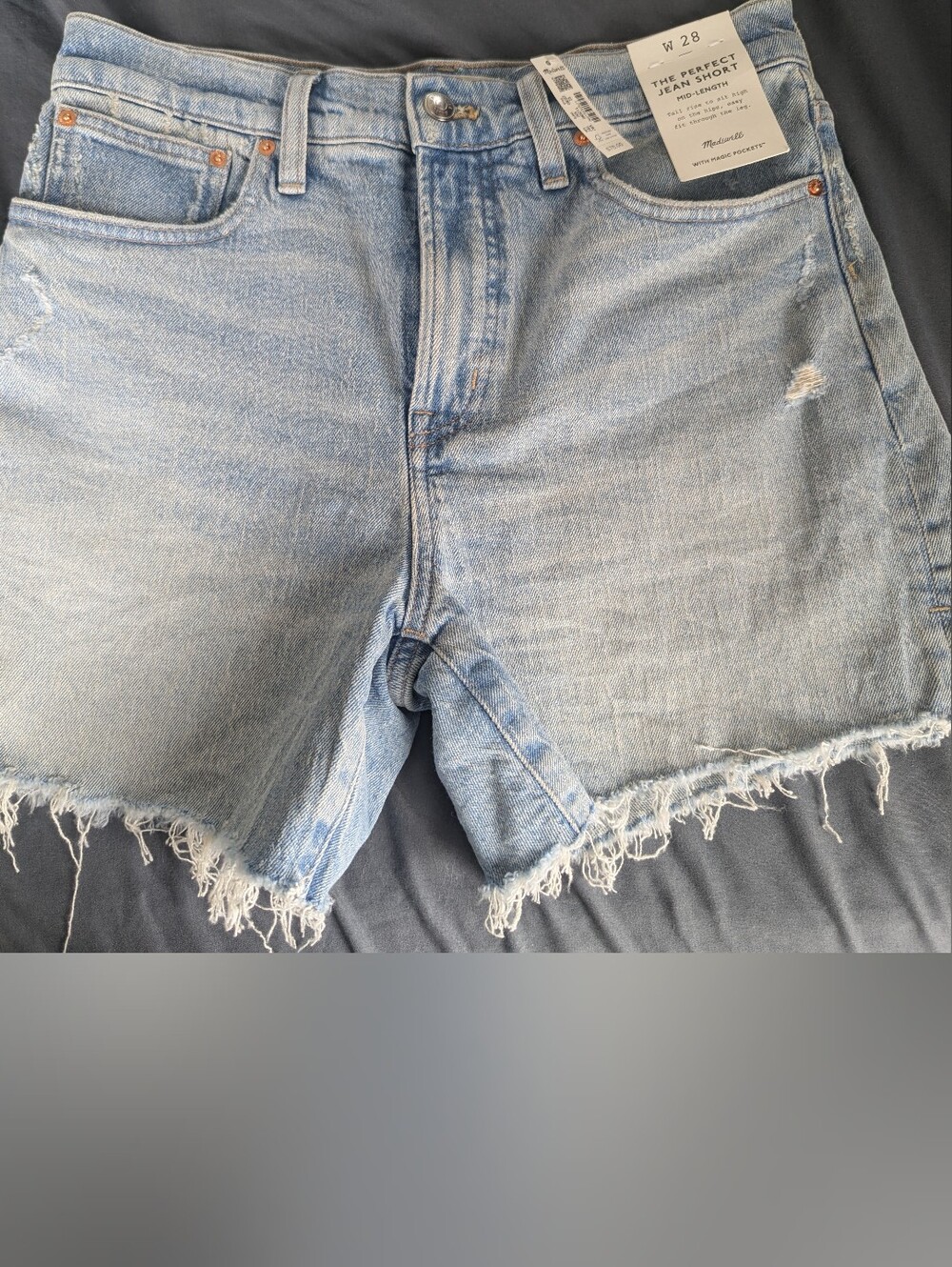 Madewell Mid length Perfect Jean Short sz28 NWT
